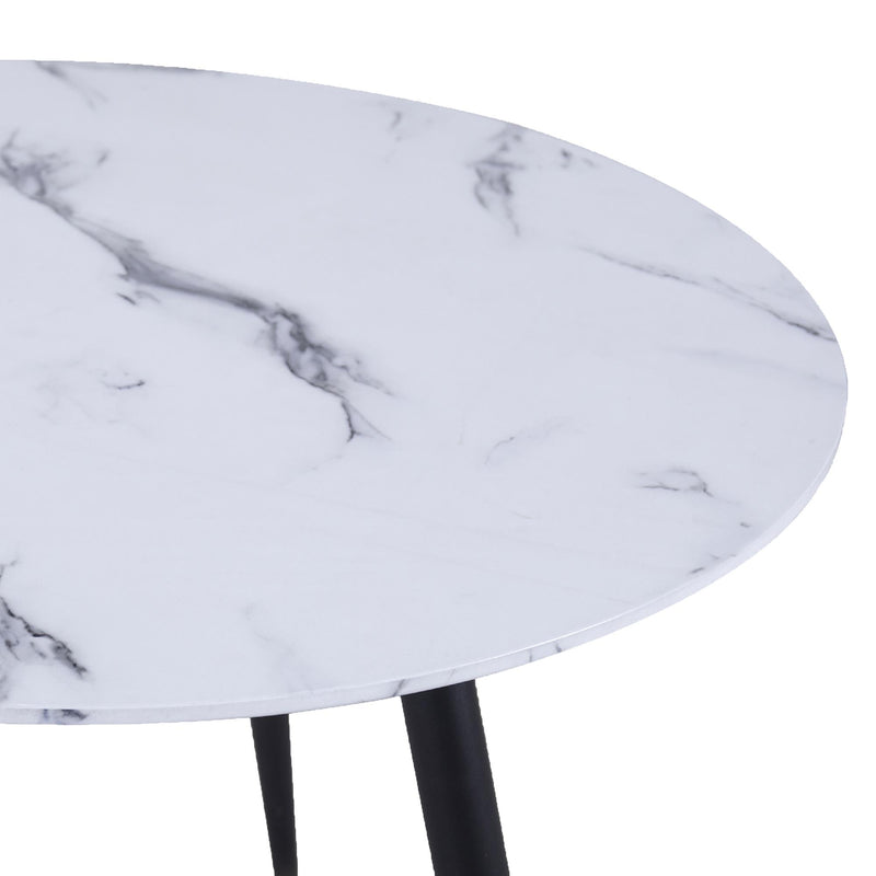 !nspire Emery 201-294RND-WT Round Dining Table - White and Black IMAGE 6