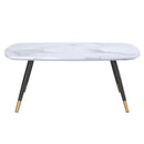 !nspire Emery 301-294REC-WT Rectangular Coffee Table - White and Black IMAGE 3