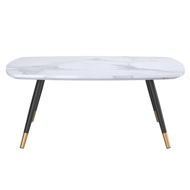 !nspire Emery 301-294REC-WT Rectangular Coffee Table - White and Black IMAGE 3