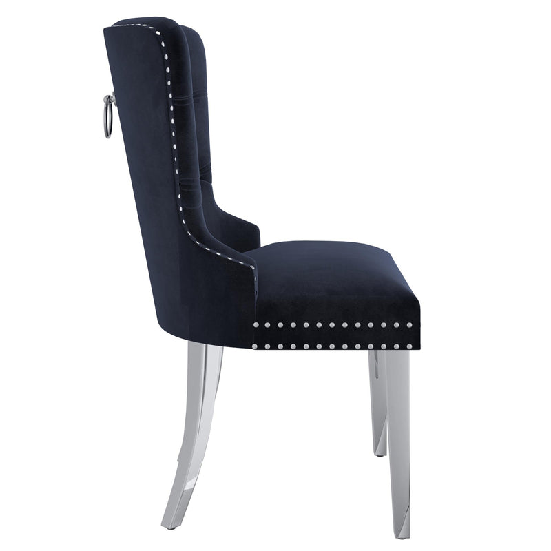 !nspire Hollis 202-614BLK Dining Chair - Black and Chrome IMAGE 5