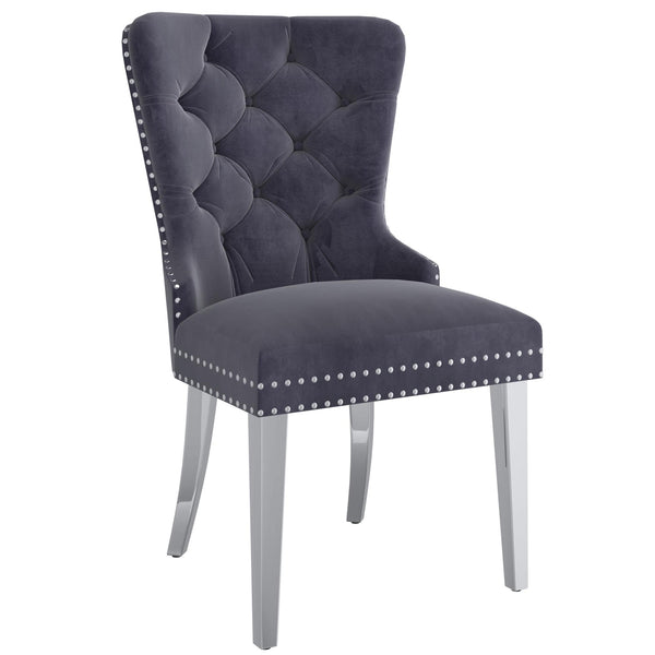 !nspire Hollis 202-614GRY Dining Chair - Grey and Chrome IMAGE 1