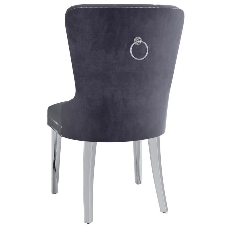 !nspire Hollis 202-614GRY Dining Chair - Grey and Chrome IMAGE 3