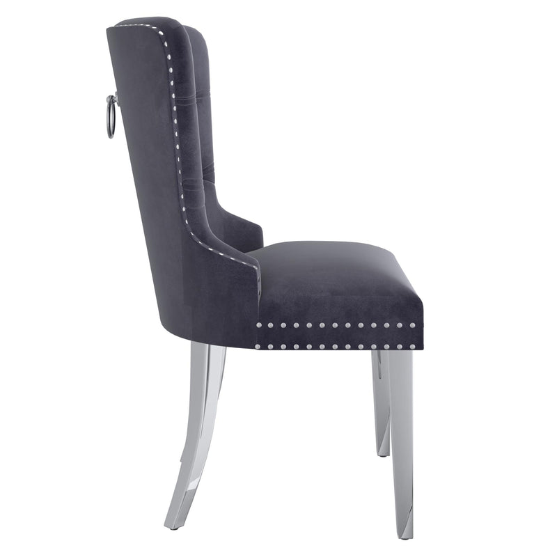!nspire Hollis 202-614GRY Dining Chair - Grey and Chrome IMAGE 5
