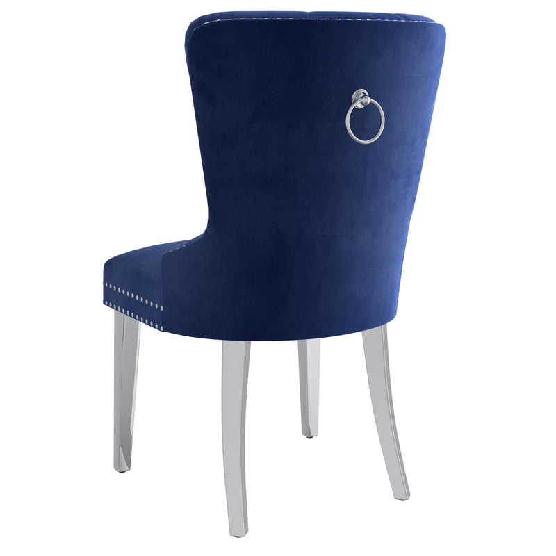 !nspire Hollis 202-614NAV Dining Chair - Navy and Chrome IMAGE 3