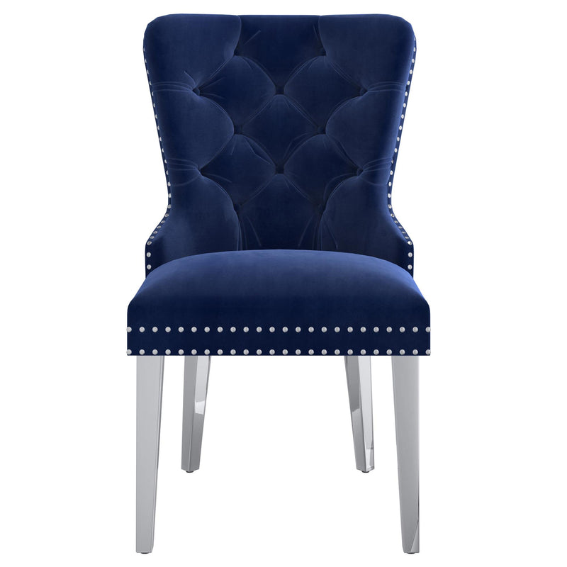 !nspire Hollis 202-614NAV Dining Chair - Navy and Chrome IMAGE 4