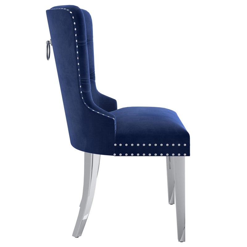 !nspire Hollis 202-614NAV Dining Chair - Navy and Chrome IMAGE 5