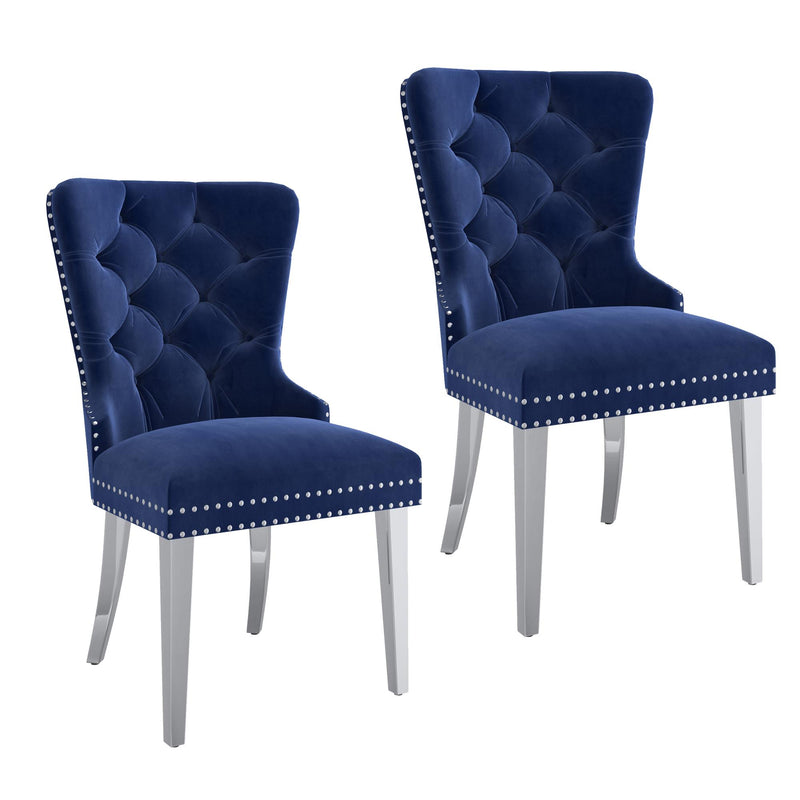 !nspire Hollis 202-614NAV Dining Chair - Navy and Chrome IMAGE 7