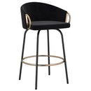 !nspire Lavo 203-560BLK 26" Counter Stool - Black and Gold IMAGE 1