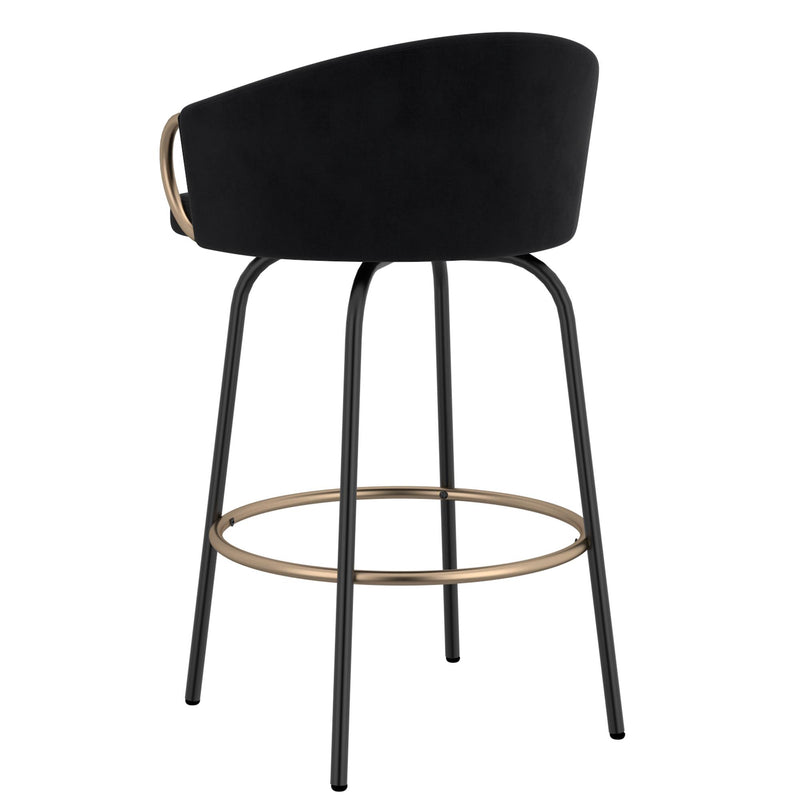 !nspire Lavo 203-560BLK 26" Counter Stool - Black and Gold IMAGE 3