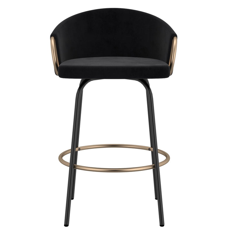 !nspire Lavo 203-560BLK 26" Counter Stool - Black and Gold IMAGE 4