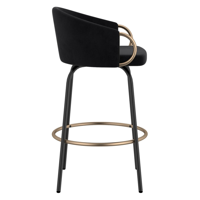!nspire Lavo 203-560BLK 26" Counter Stool - Black and Gold IMAGE 5