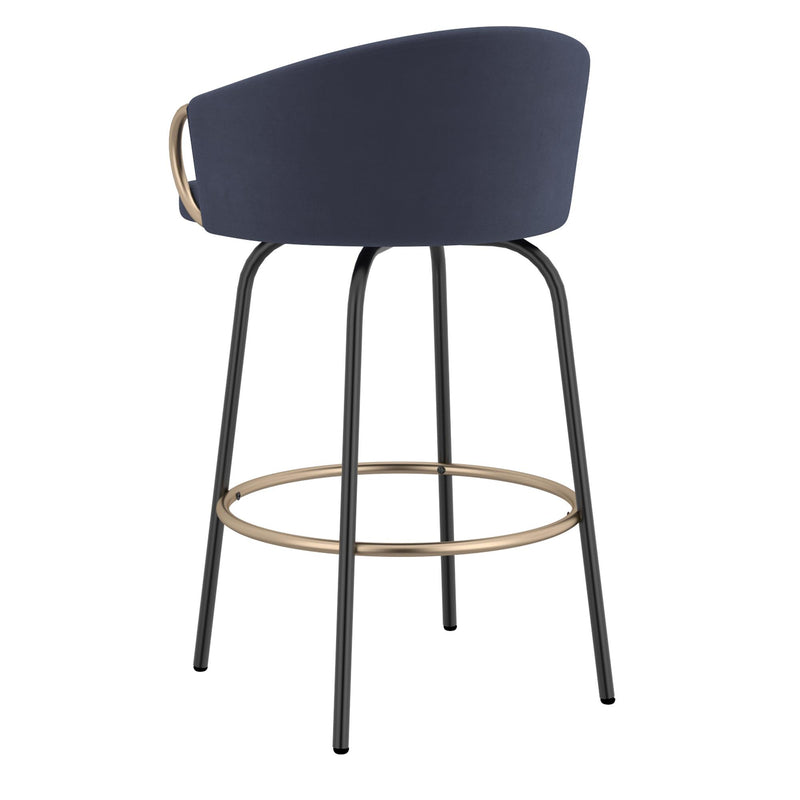 !nspire Lavo 203-560BLU 26" Counter Stool - Blue and Black and Gold IMAGE 3