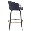 !nspire Lavo 203-560BLU 26" Counter Stool - Blue and Black and Gold IMAGE 5