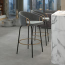 !nspire Lavo 203-560GY 26" Counter Stool - Grey and Black and Gold IMAGE 2