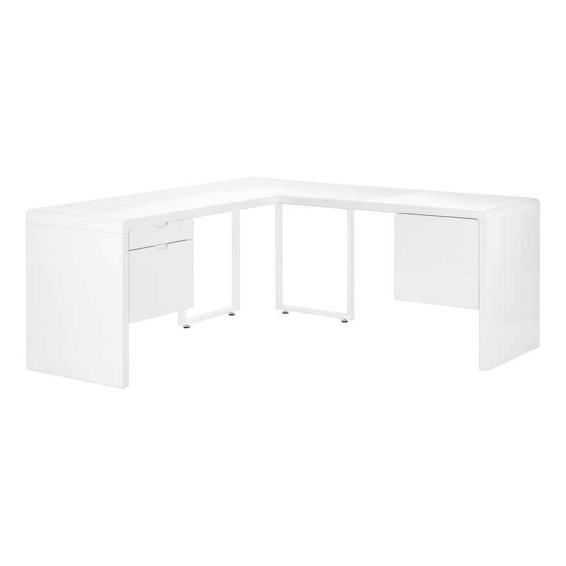 Monarch I 7582 Computer Desk - High Glossy White IMAGE 1