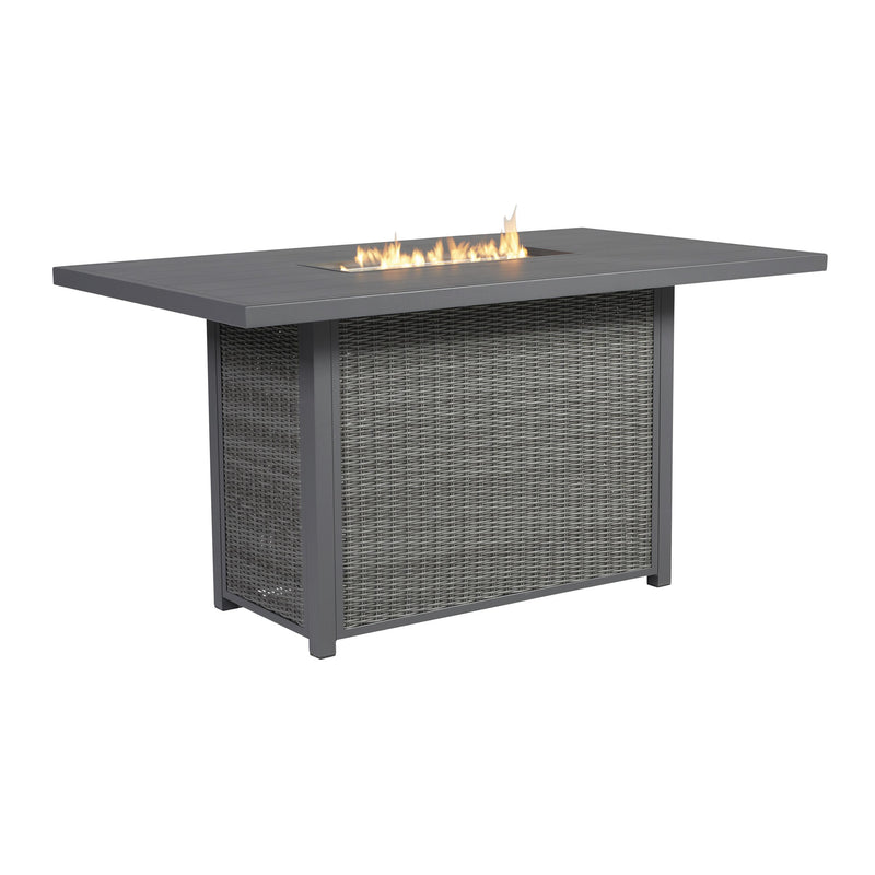 Signature Design by Ashley Palazzo P520-665 Rectangular Bar Table with Fire Pit IMAGE 2