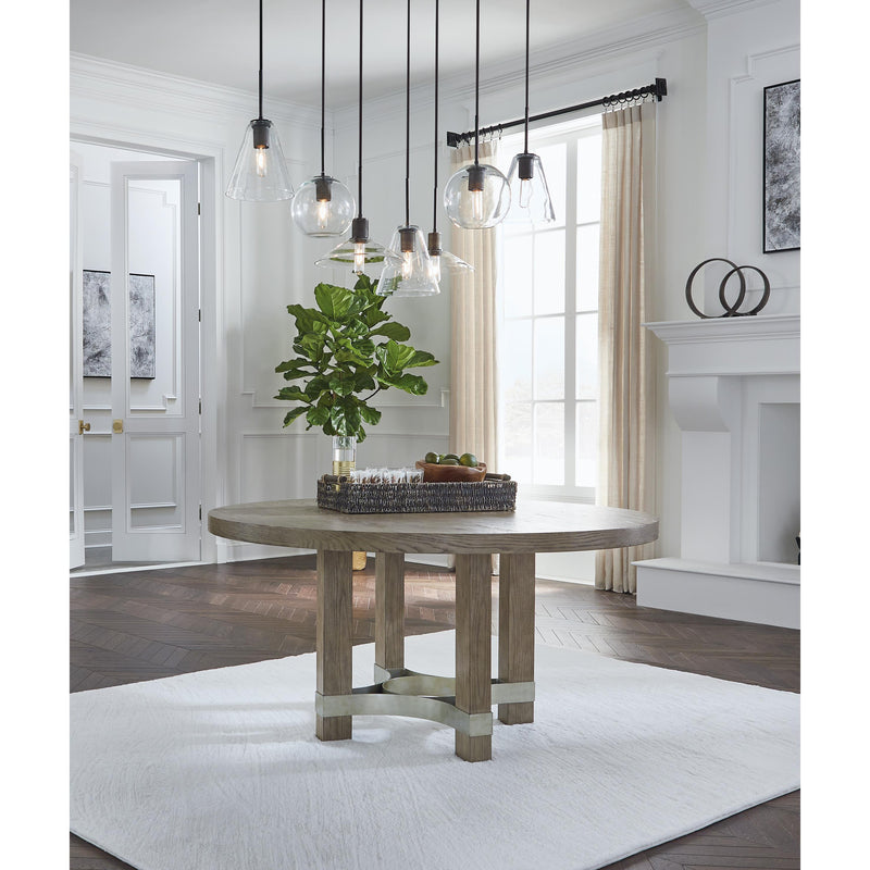 Signature Design by Ashley Round Chrestner Dining Table with Pedestal Base D983-50 IMAGE 3