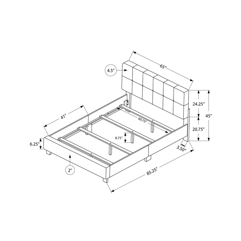 Monarch Queen Upholstered Platform Bed I 5605Q IMAGE 5