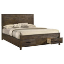  Coaster Furniture Woodmont 222631KW California King Storage Bed - Rustic Golden Brown IMAGE 2