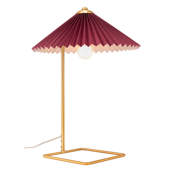  Zuo Charo 56137 Table Lamp - Red & Gold IMAGE 1