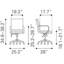  Zuo Partner 109006 Office Chair - White IMAGE 11