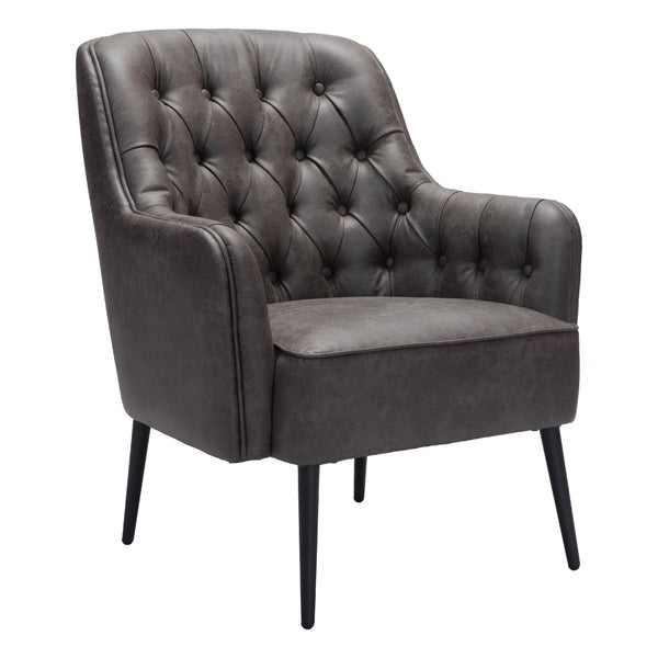 Zuo Tasmania 109054 Accent Chair - Vintage Black IMAGE 1