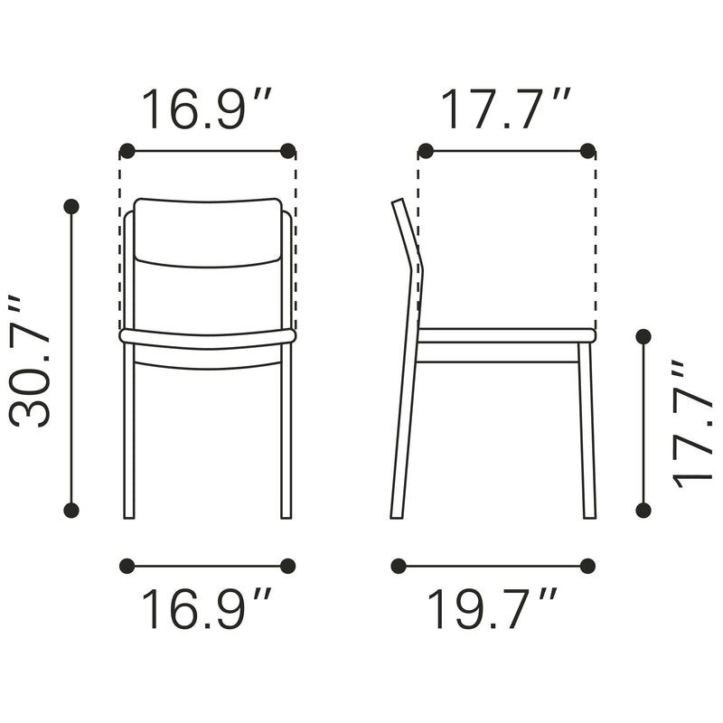  Zuo Desdamona 109214 Dining Chair - Gray & Black IMAGE 10