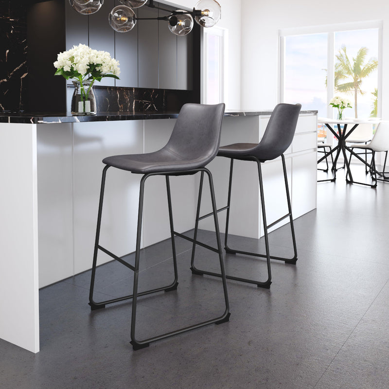  Zuo Smart 109327 Barstool - Charcoal IMAGE 10