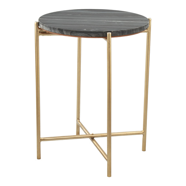  Zuo David 109360 Side Table - Grey & Gold IMAGE 1