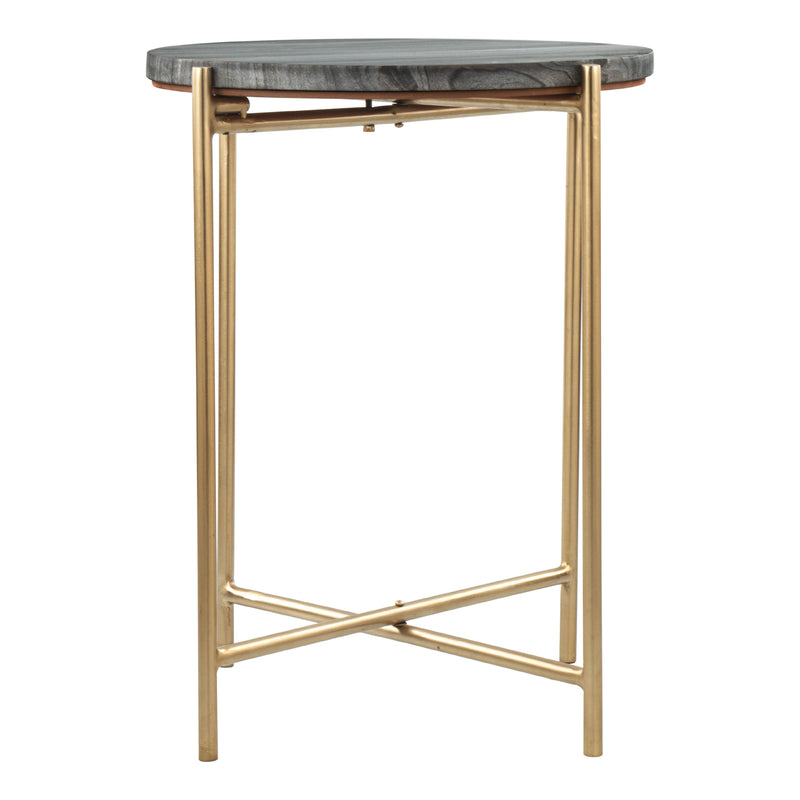  Zuo David 109360 Side Table - Grey & Gold IMAGE 3