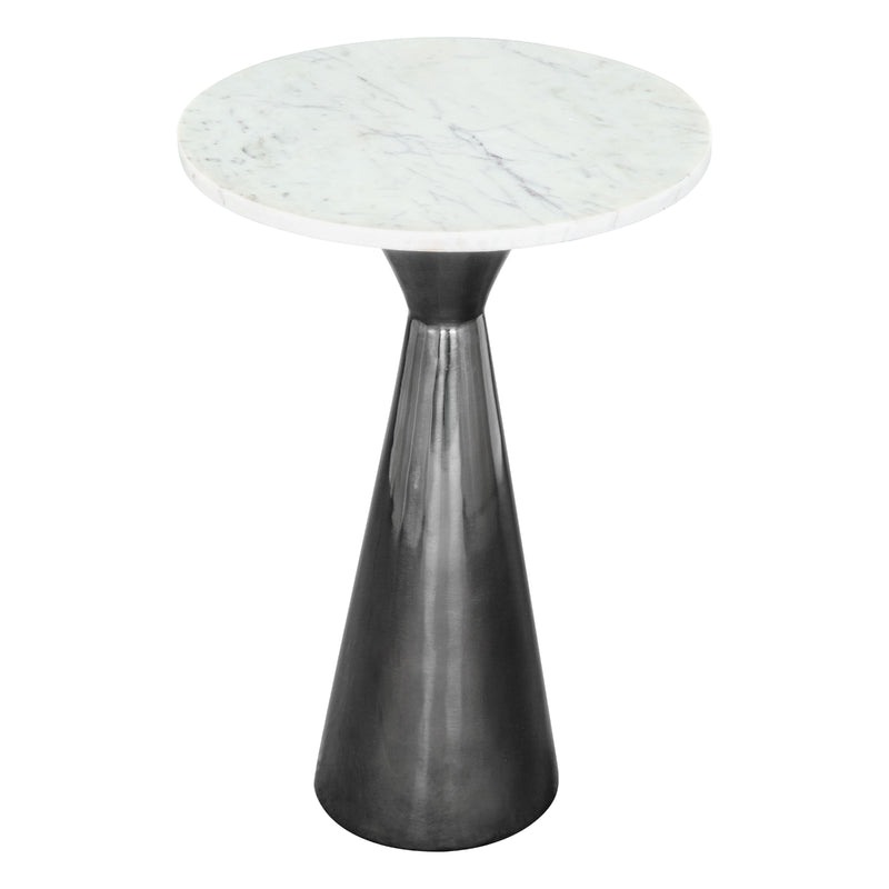  Zuo Tim 109363 Side Table - White & Black IMAGE 2