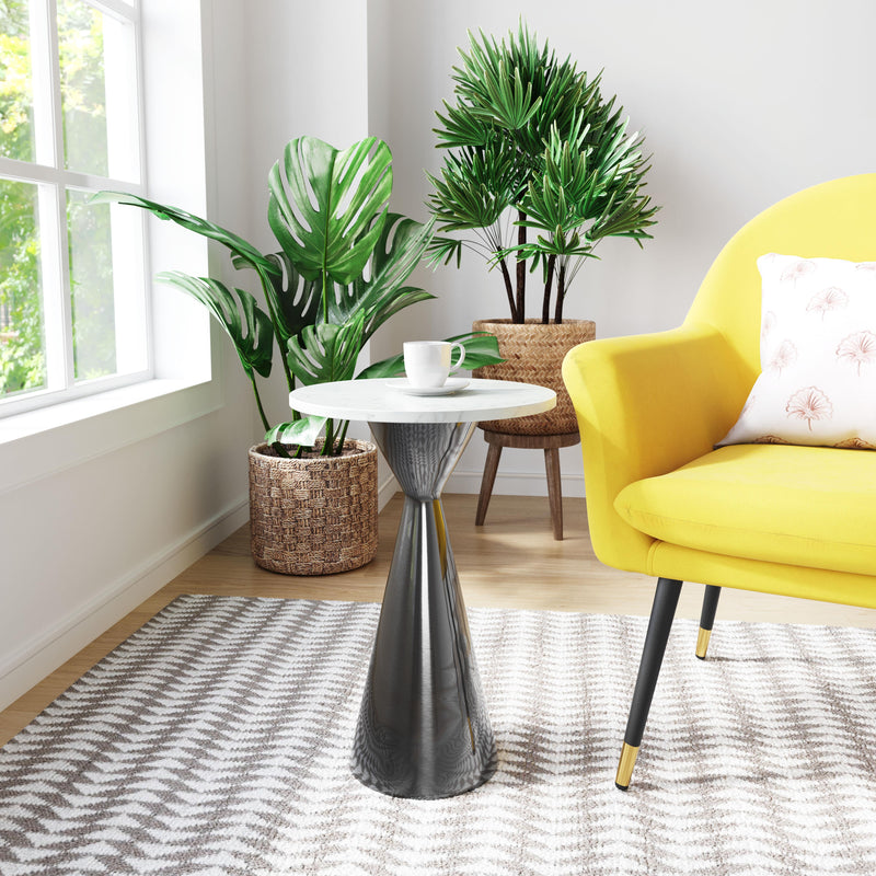  Zuo Tim 109363 Side Table - White & Black IMAGE 7