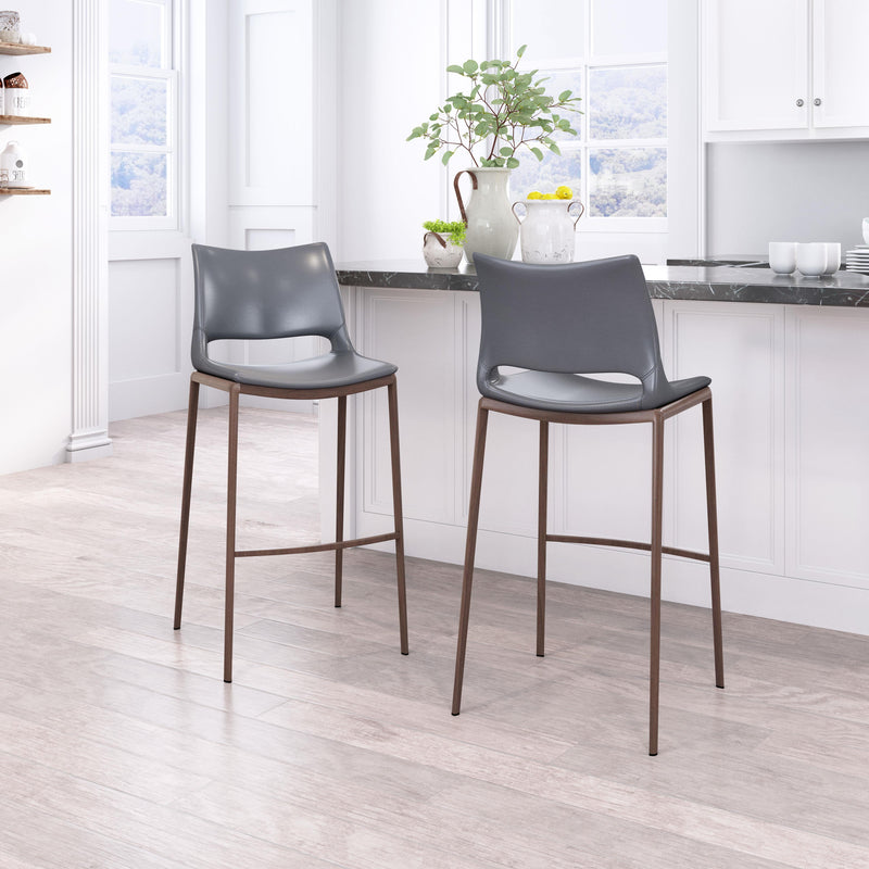  Zuo Ace 109389 Barstool - Dark Grey & Walnut IMAGE 7
