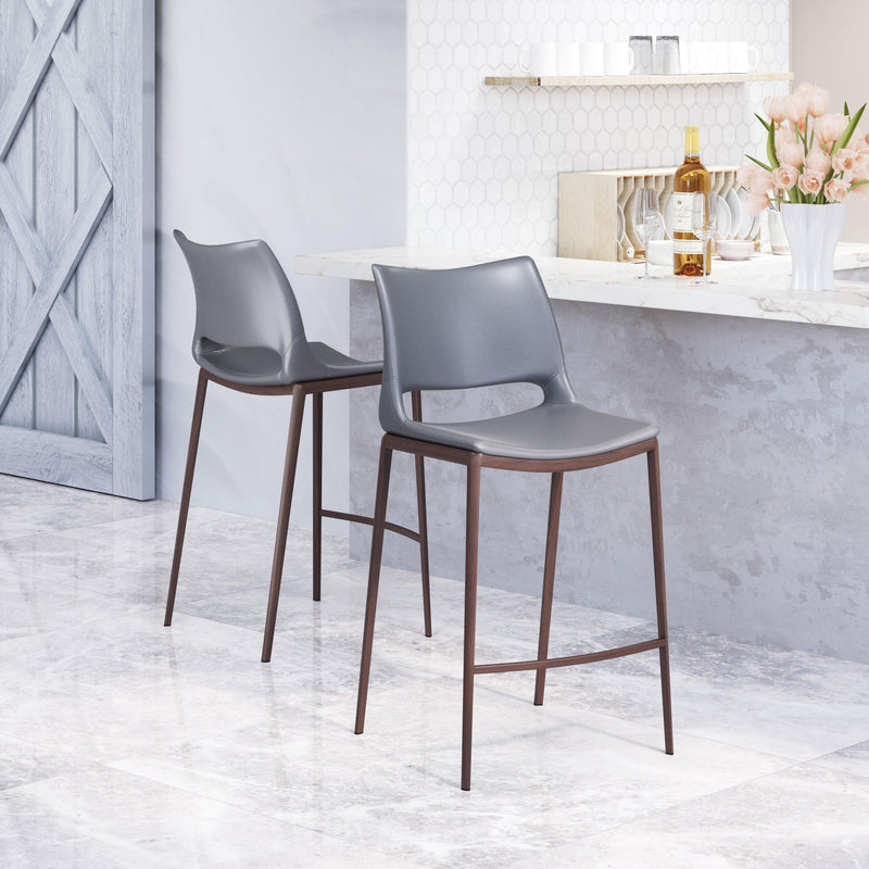  Zuo Ace 109390 Counter Stool - Dark Grey & Walnut IMAGE 7