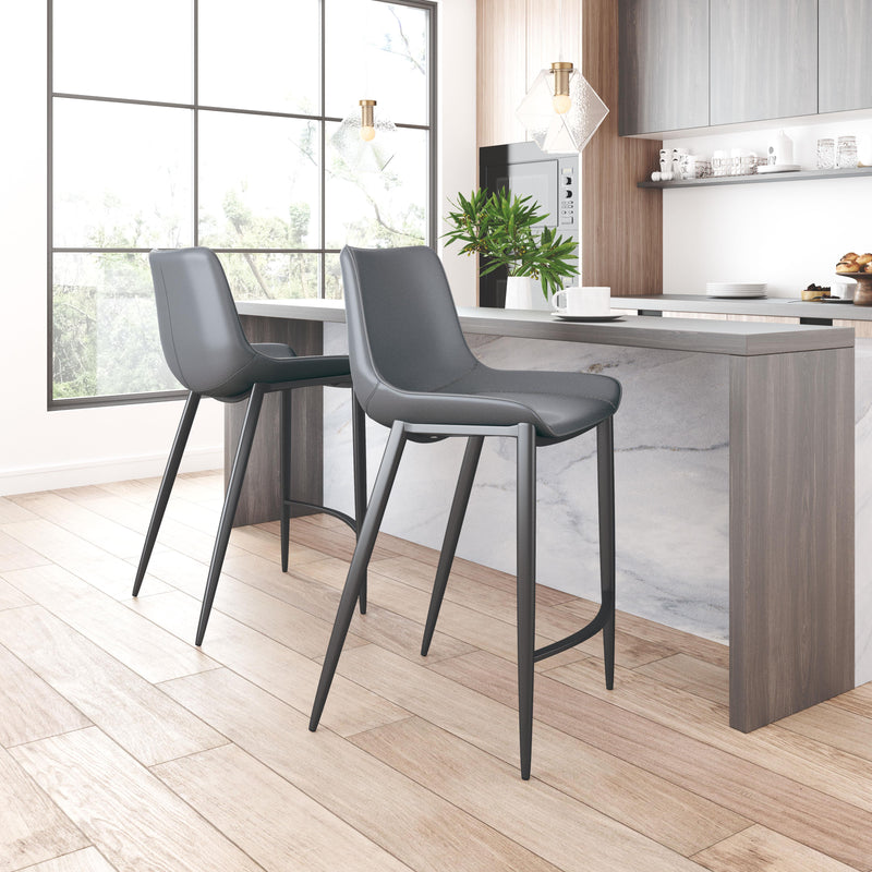  Zuo Magnus 109391 Barstool - Dark Grey & Black IMAGE 7