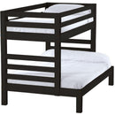 Crate Designs Furniture E4006Q Extra-Long Ladder End Twin Over Full Bunk Bed - Espresso IMAGE 1