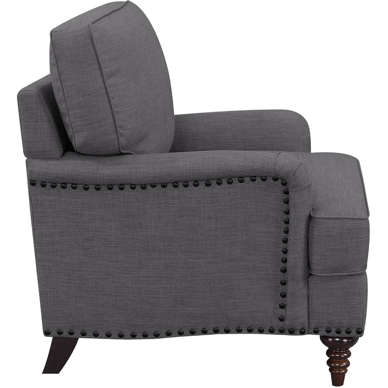  Elements International Abby Chair in Heirloom Charcoal IMAGE 3