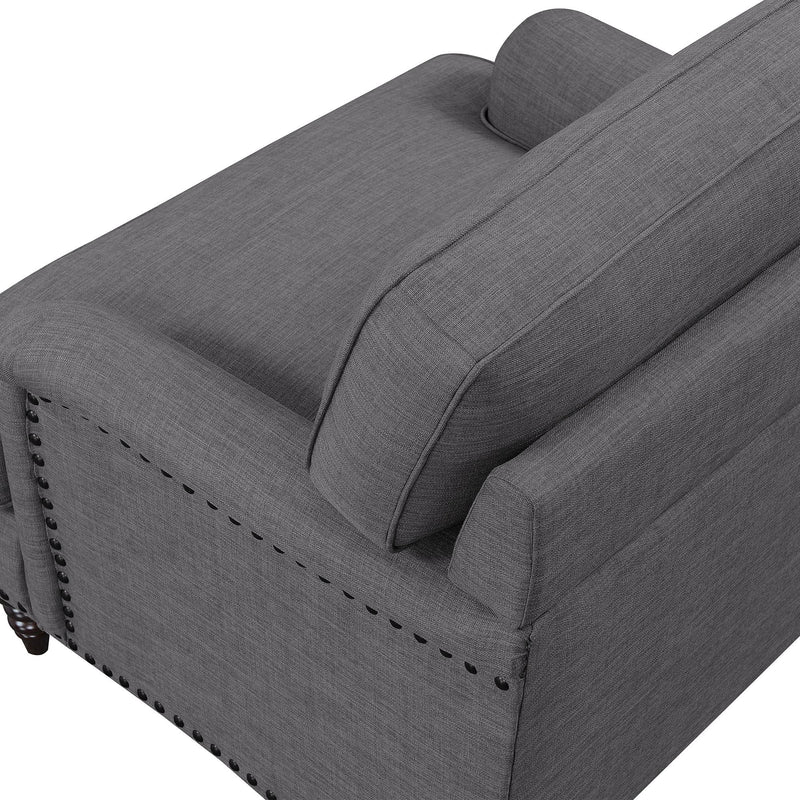  Elements International Abby Chair in Heirloom Charcoal IMAGE 6
