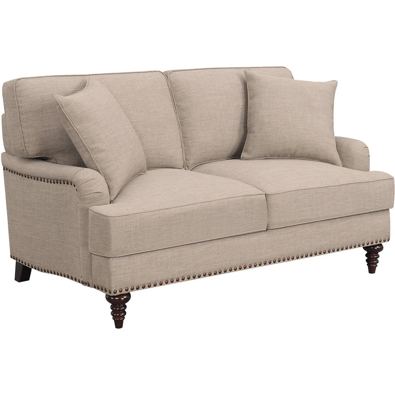  Elements International Abby Loveseat W/Pillows in Heirloom Smoke / Pewter IMAGE 1