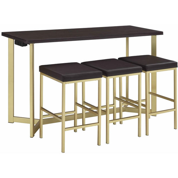  Elements International Harper Bar Table Single Pack (Table + Three Stools) IMAGE 1