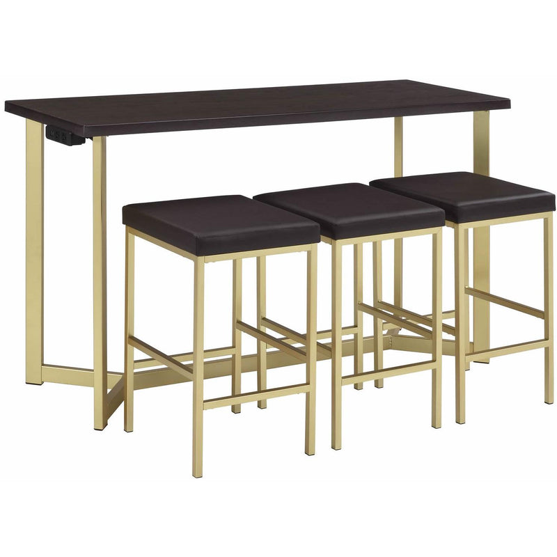  Elements International Harper Bar Table Single Pack (Table + Three Stools) IMAGE 1