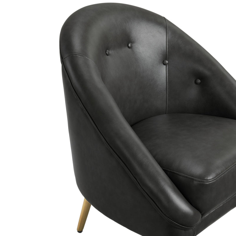  Elements International Trinity Chair W/Gold Legs In Phoenix Magnetite IMAGE 5