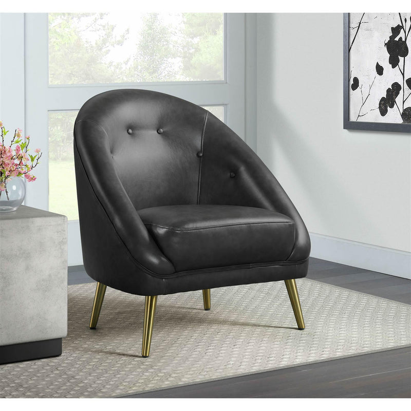  Elements International Trinity Chair W/Gold Legs In Phoenix Magnetite IMAGE 7