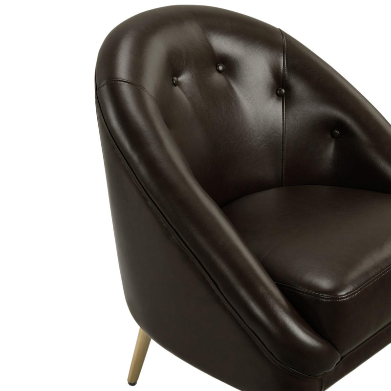  Elements International Trinity Chair W/Gold Legs In Phoenix Brown IMAGE 5