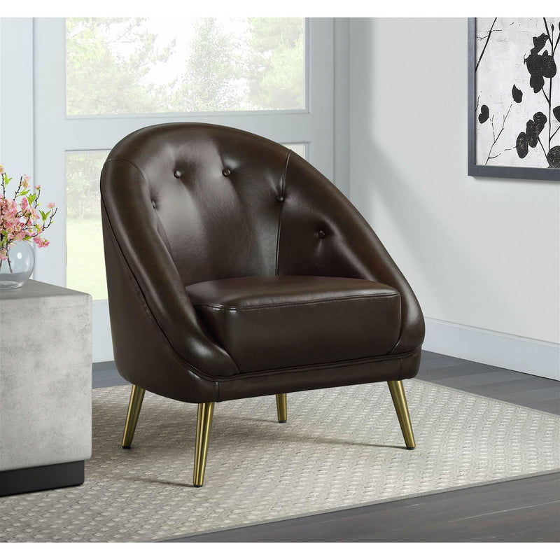  Elements International Trinity Chair W/Gold Legs In Phoenix Brown IMAGE 7