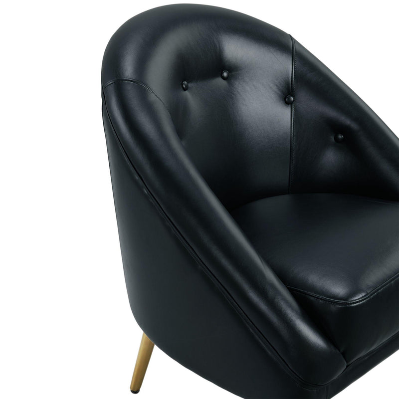  Elements International Trinity Chair W/Gold Legs In Phoenix Black IMAGE 5