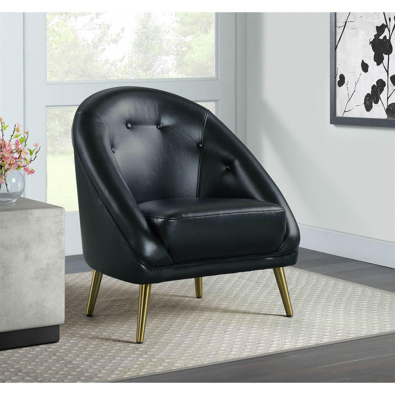  Elements International Trinity Chair W/Gold Legs In Phoenix Black IMAGE 7