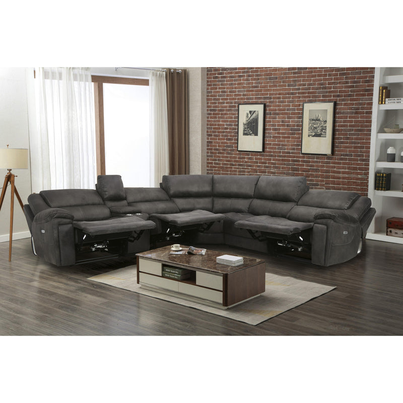 Signature Design by Ashley Wyerville Power Reclining Leather Look 6 pc Sectional 6920458/6920457/6920431/6920477/6920446/6920462 IMAGE 7