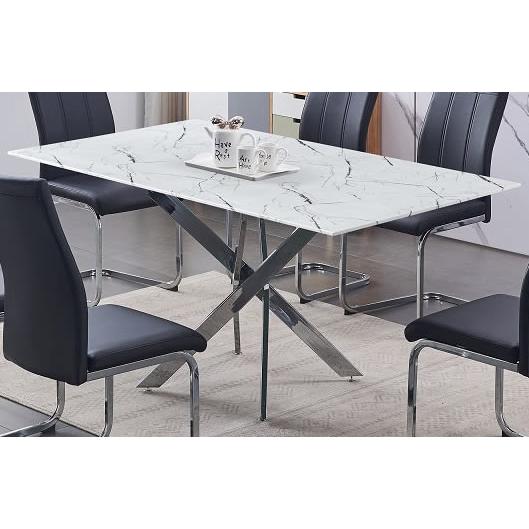 IFDC Dining Table with Glass Top and Pedestal Base T 1442 IMAGE 1