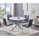 IFDC Round Dining Table with Glass Top and Pedestal Base T 1445 IMAGE 2